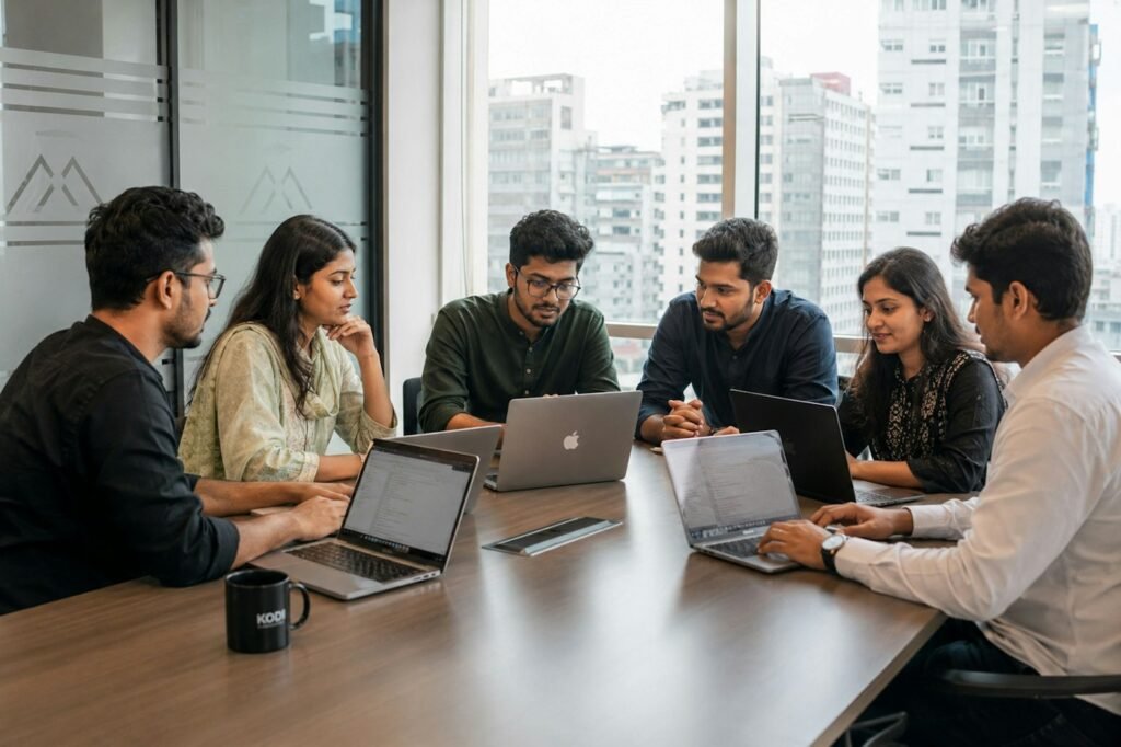 Indian business team at work