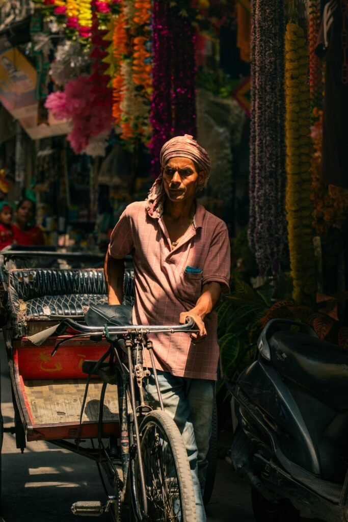 Local shops and market in India