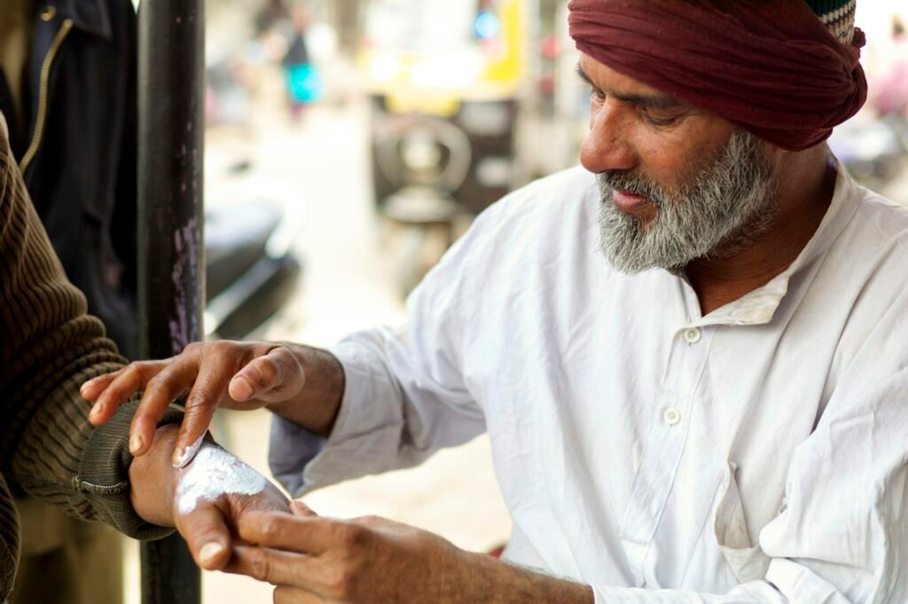 Local shops and market in India