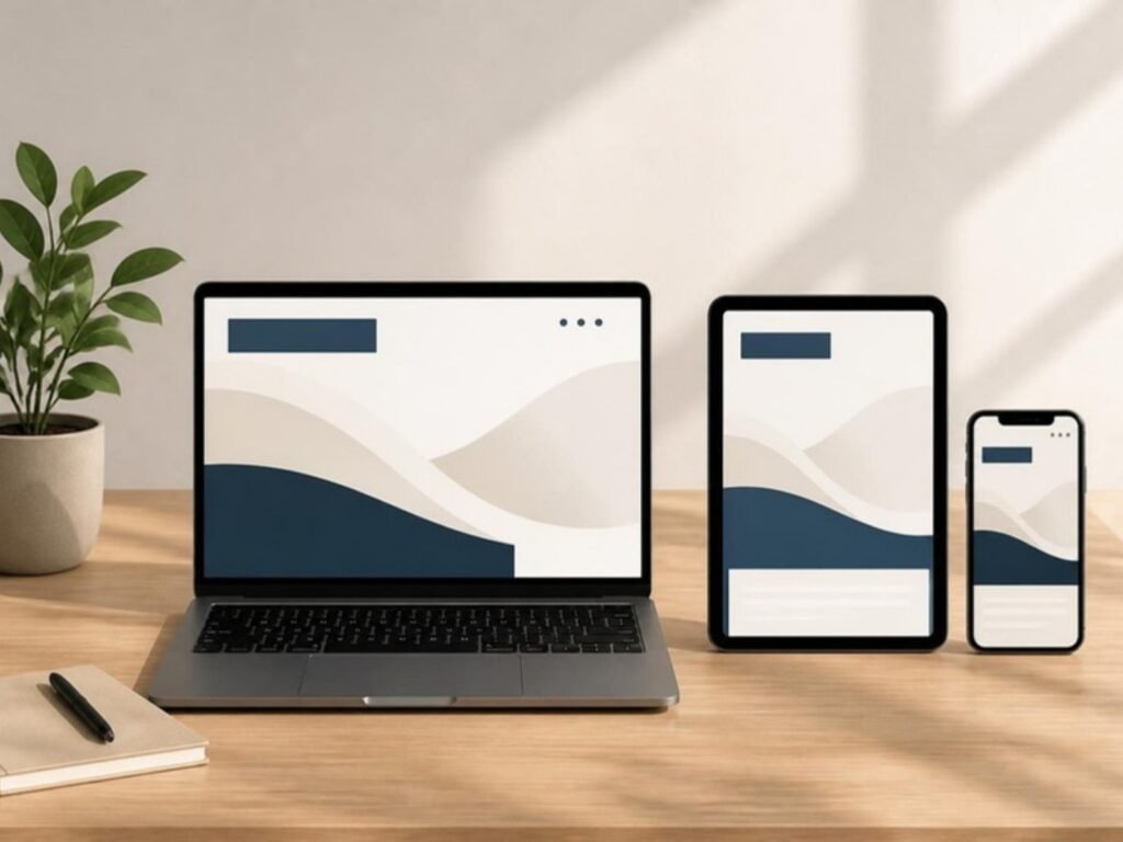 Digital Marketing Services in Kottayam: 10 Essential Services Explained (2026) Responsive business website on laptop, tablet and phone