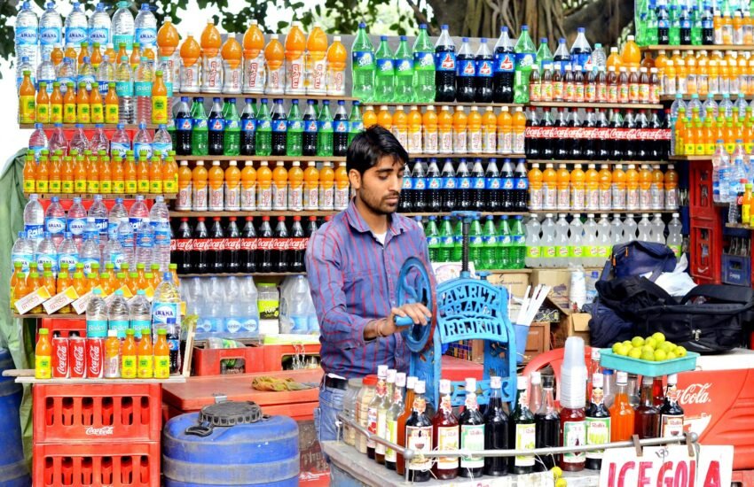 Local shops and market in India