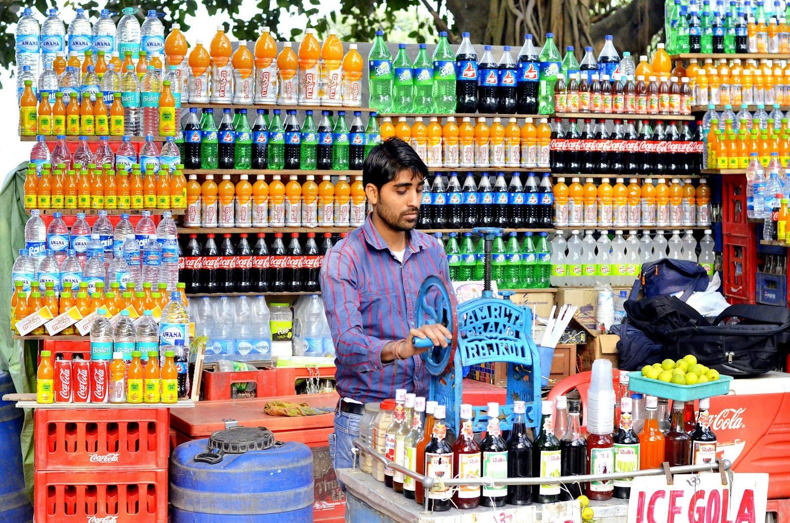 Local shops and market in India