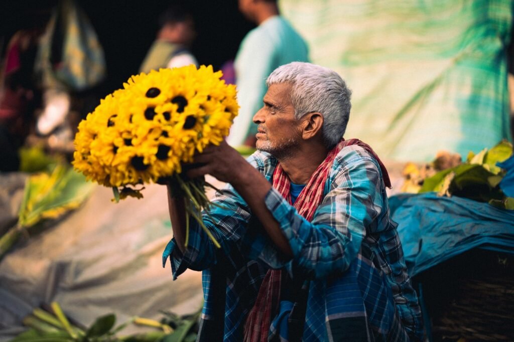 Local shops and market in India