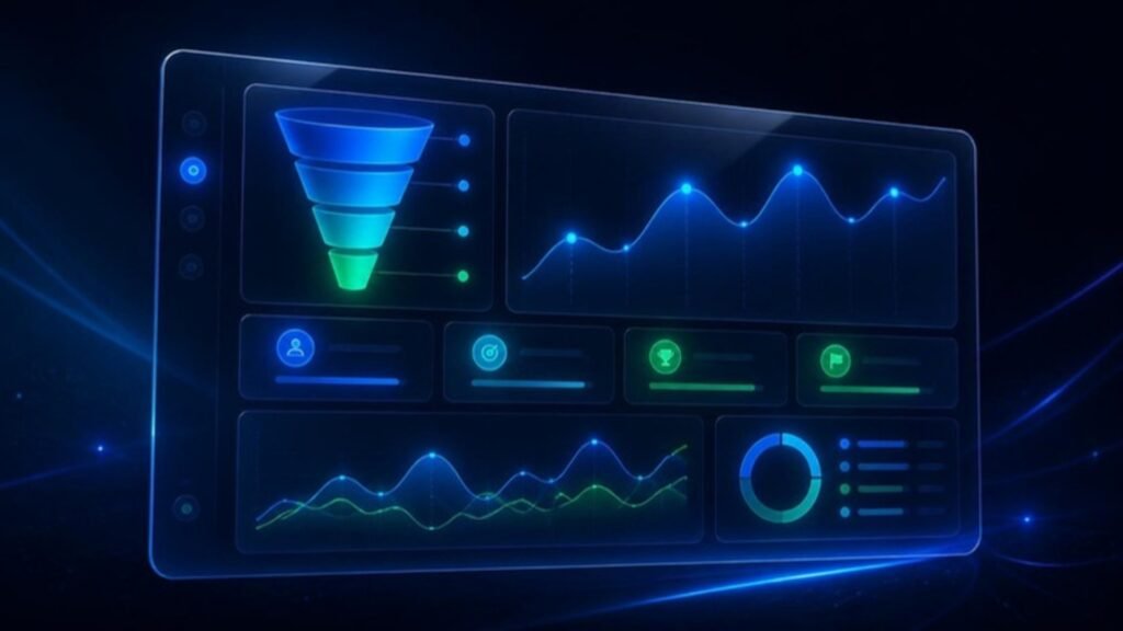 Analytics dashboard showing cost per enquiry