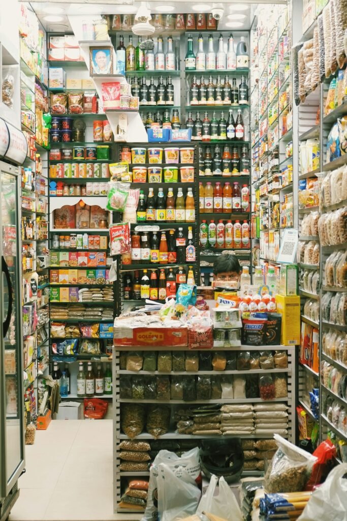 Local shops and market in India