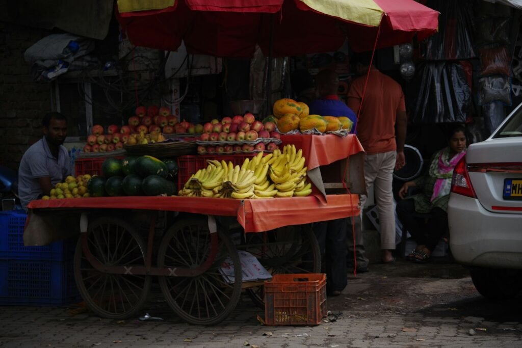 Local shops and market in India