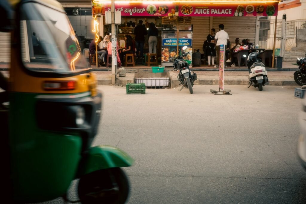 Local shops and market in India