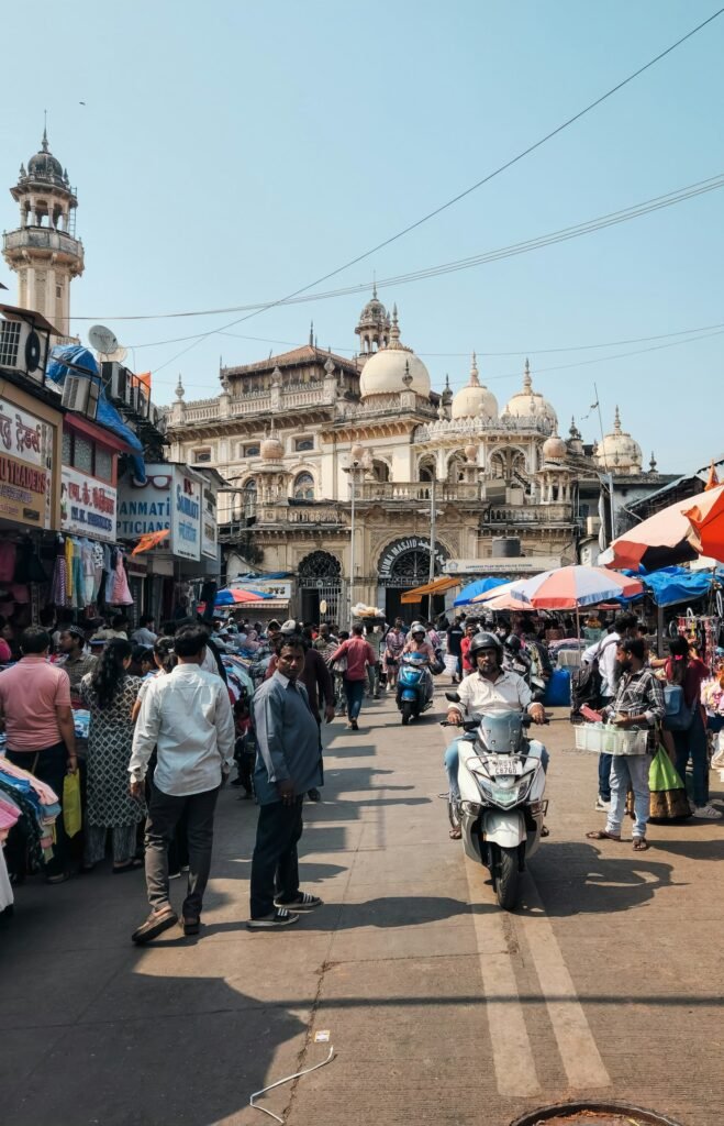 Local shops and market in India