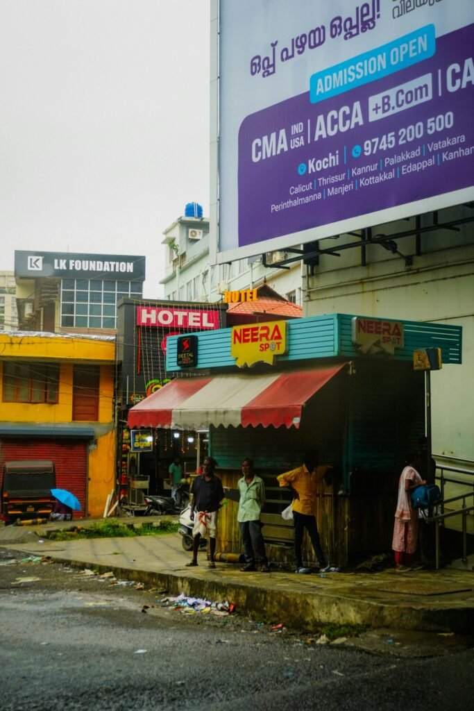 Local shops and market in India