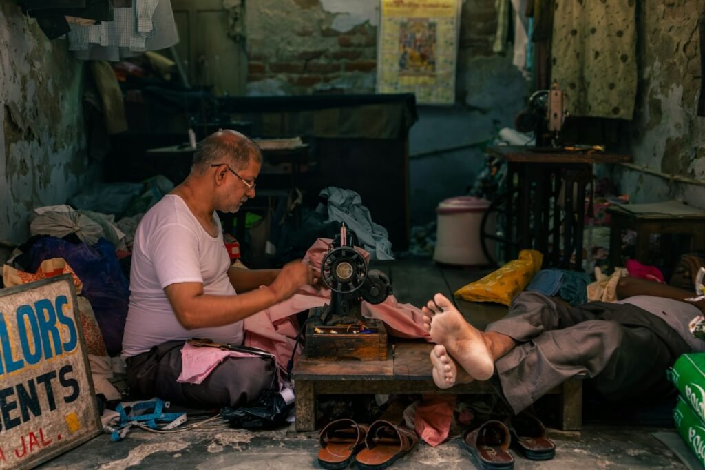 Local shops and market in India