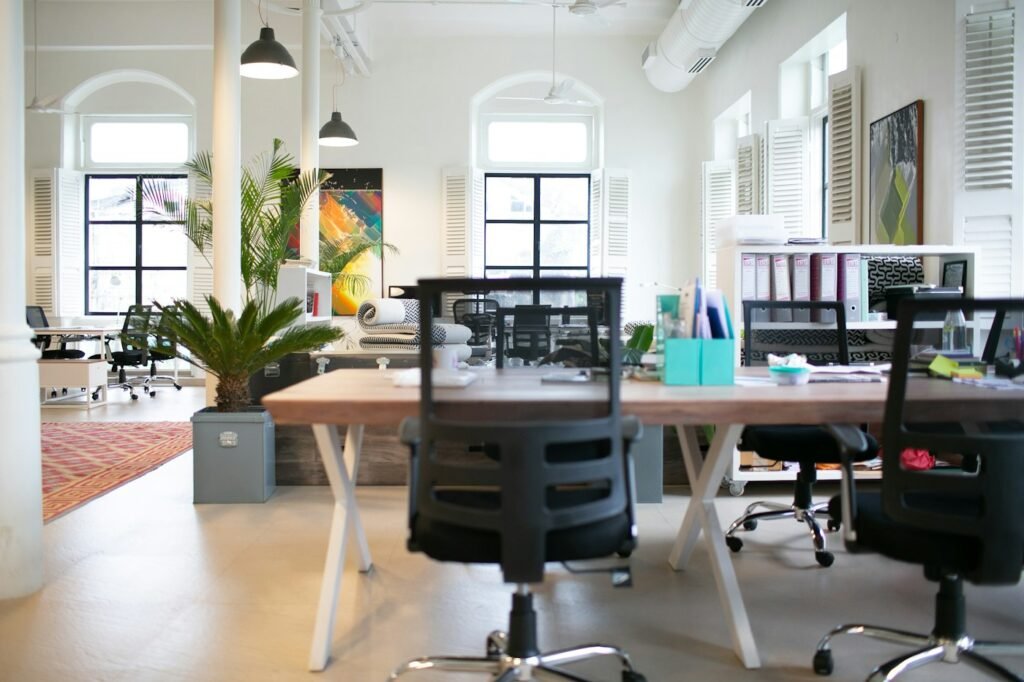 Modern office workspace in India
