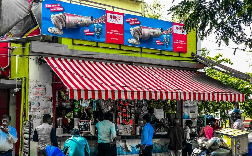 Local shop and market in India