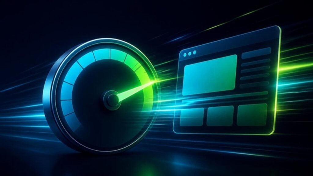 Website Development Company in Kottayam: Cost, Process and 8 Must-Ask Questions (2026) Speed gauge beside a fast-loading website